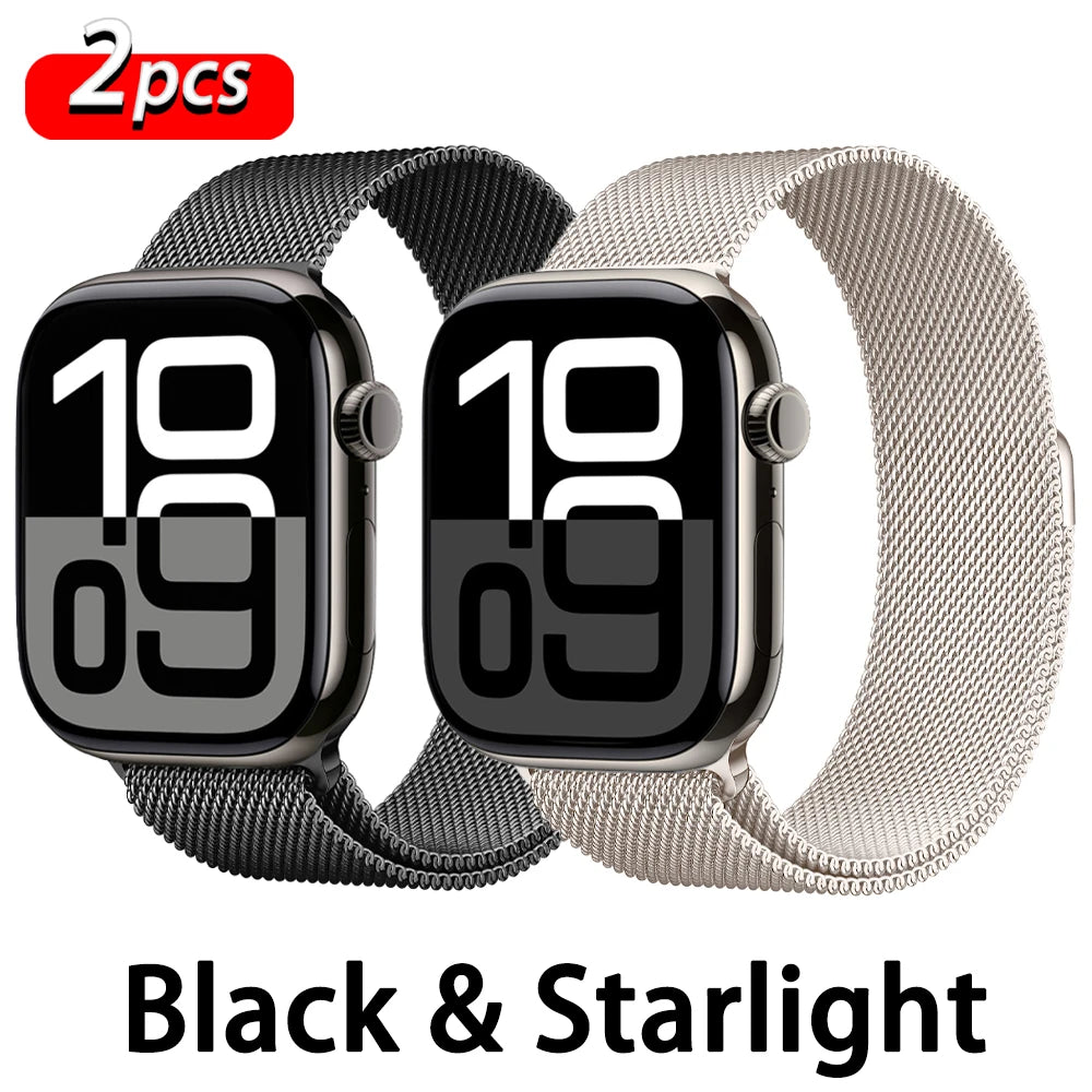 Milanaise-Armband für Apple Watch – kompatibel mit 46 mm, 44 mm, 45 mm, 40 mm, 42 mm, 41 mm, 38 mm, 49 mm – Edelstahlarmband für iWatch Series 10 Ultra 2, 9, 8, SE, 7, 6, 5