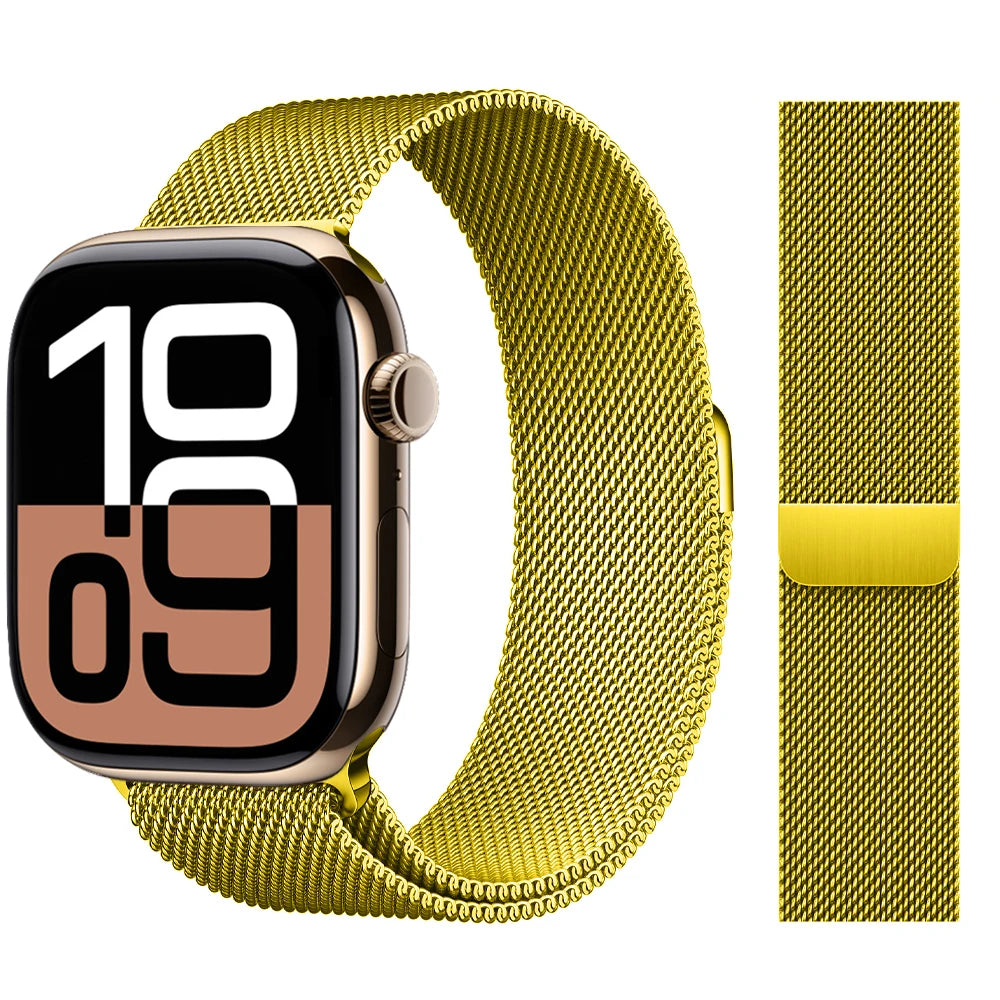 Milanaise-Armband für Apple Watch – kompatibel mit 46 mm, 44 mm, 45 mm, 40 mm, 42 mm, 41 mm, 38 mm, 49 mm – Edelstahlarmband für iWatch Series 10 Ultra 2, 9, 8, SE, 7, 6, 5