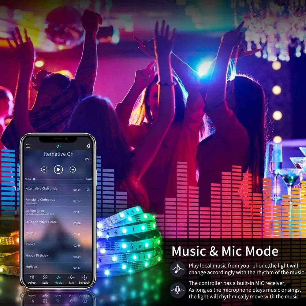 USB LED Strip Lights — Music Sync & Color Changing