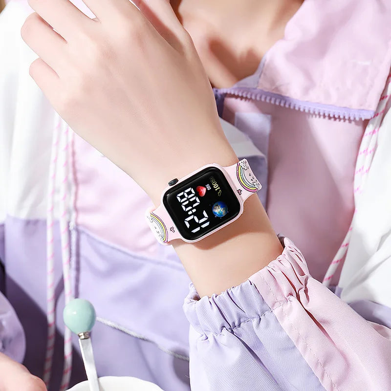 Disney Stitch Kinderarmbanduhren, Sportarmband, wasserdichte Smartwatch für Kinder, elektronisches Spielzeug-Armband Uhr