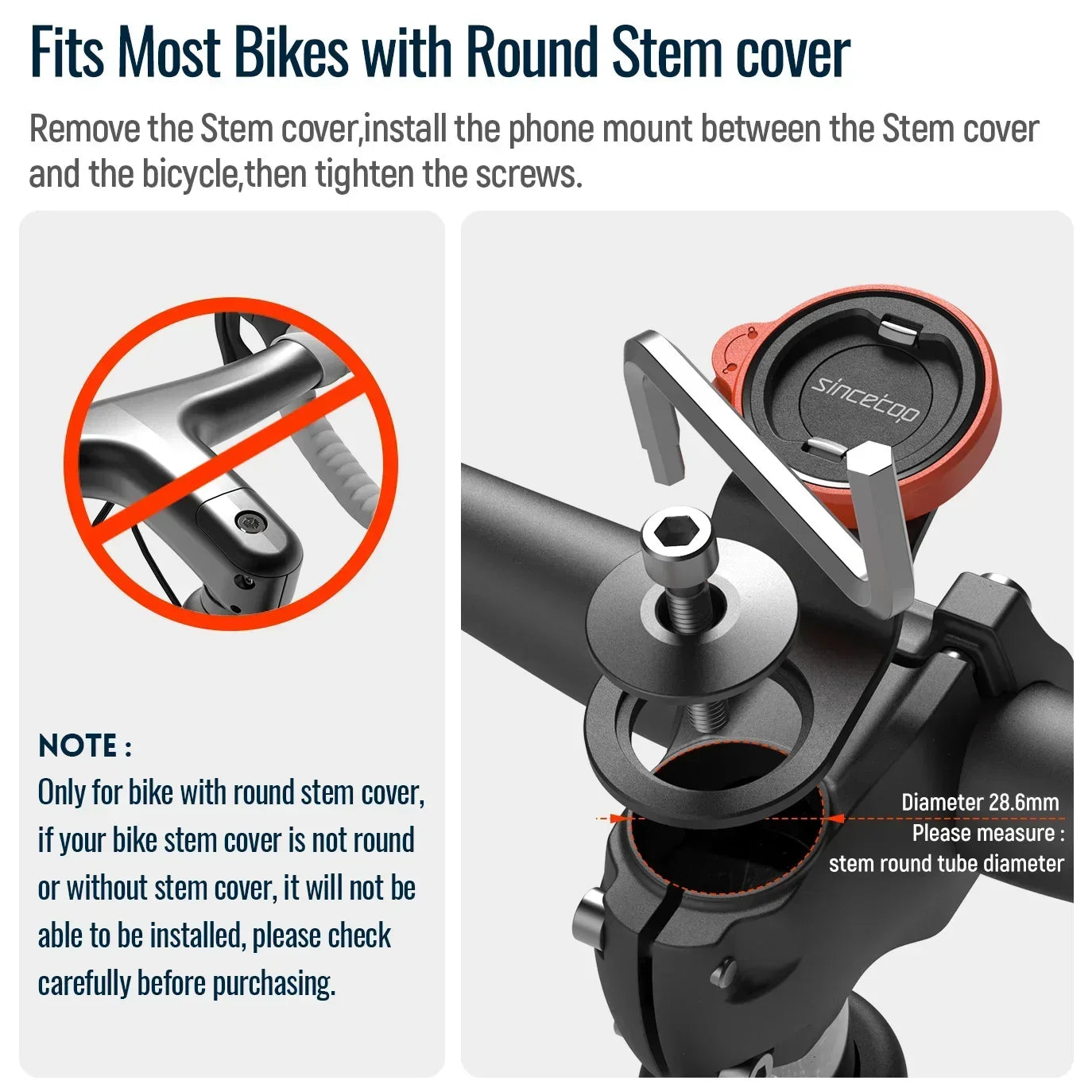 Fahrrad Handyhalter, Universelle Fahrrad Handyhalterung – Aluminium MTB/Straßenrad Vorbau, Schnellverschluss für einfaches Befestigen und Abnehmen