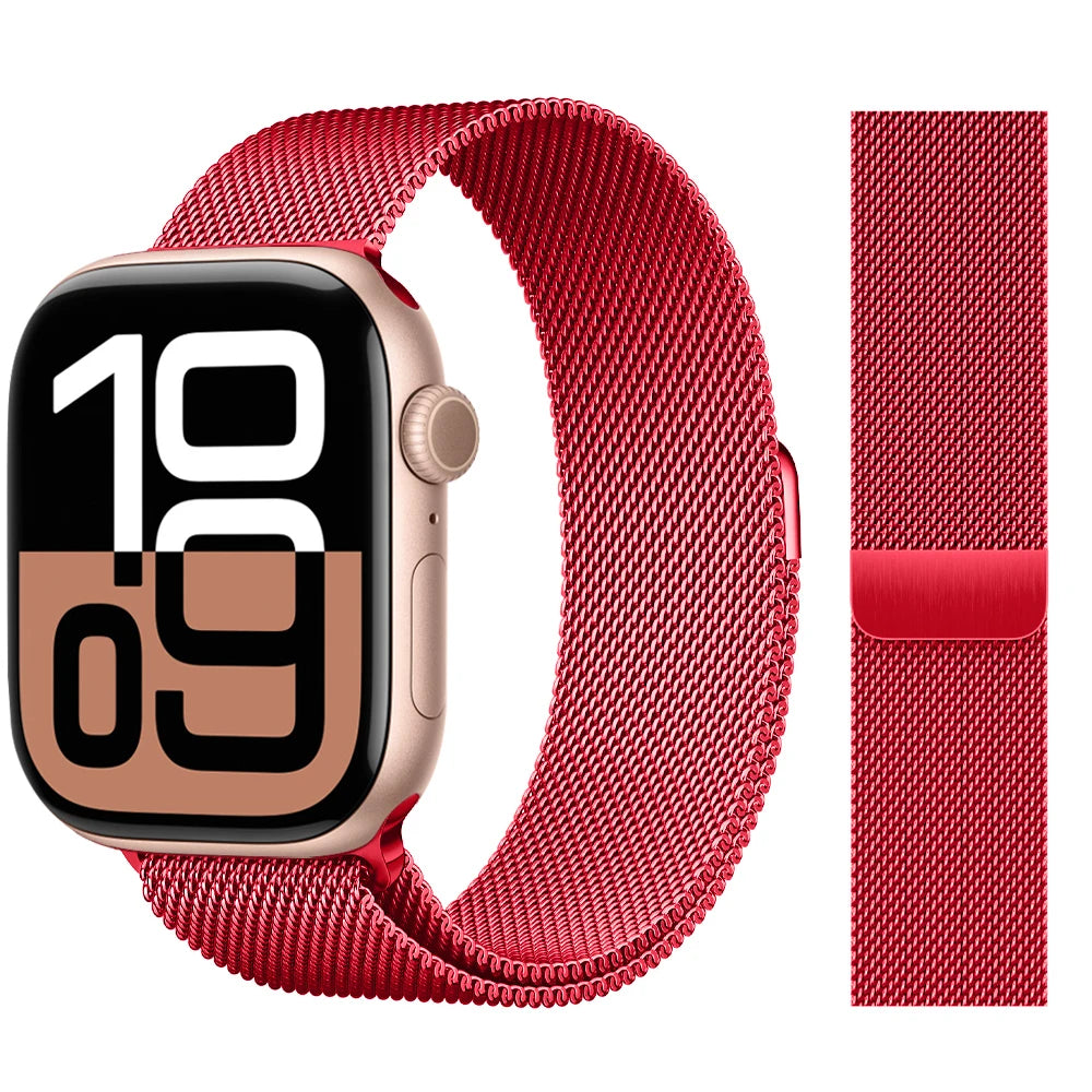 Milanaise-Armband für Apple Watch – kompatibel mit 46 mm, 44 mm, 45 mm, 40 mm, 42 mm, 41 mm, 38 mm, 49 mm – Edelstahlarmband für iWatch Series 10 Ultra 2, 9, 8, SE, 7, 6, 5