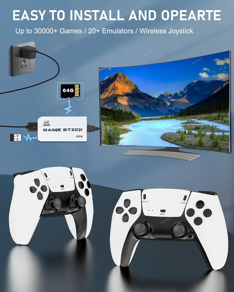 M15 Game Stick Pro Mini-TV-Handheld-Spielkonsole Drahtlose Gamepads Videospiel 64G 20000+ Retro-Spiel für PS1 NES SNES