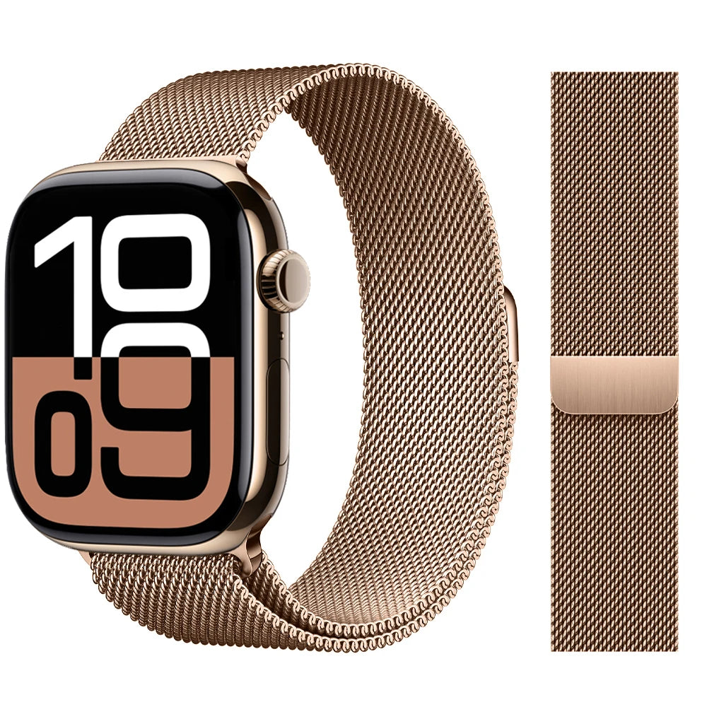 Milanaise-Armband für Apple Watch – kompatibel mit 46 mm, 44 mm, 45 mm, 40 mm, 42 mm, 41 mm, 38 mm, 49 mm – Edelstahlarmband für iWatch Series 10 Ultra 2, 9, 8, SE, 7, 6, 5