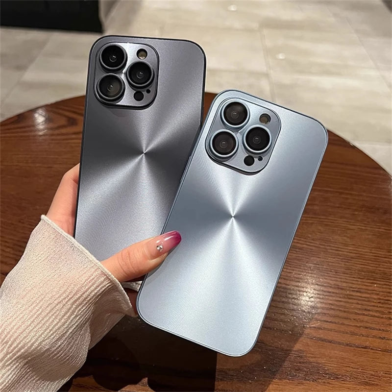 Luxus-Hülle mit Laser-Aurora-CD-Muster, matt, für iPhone 16 15 14 13 12 11 Pro Max 16 Plus, weiche Stoßstange, stoßfeste Panzerung, harte Abdeckung