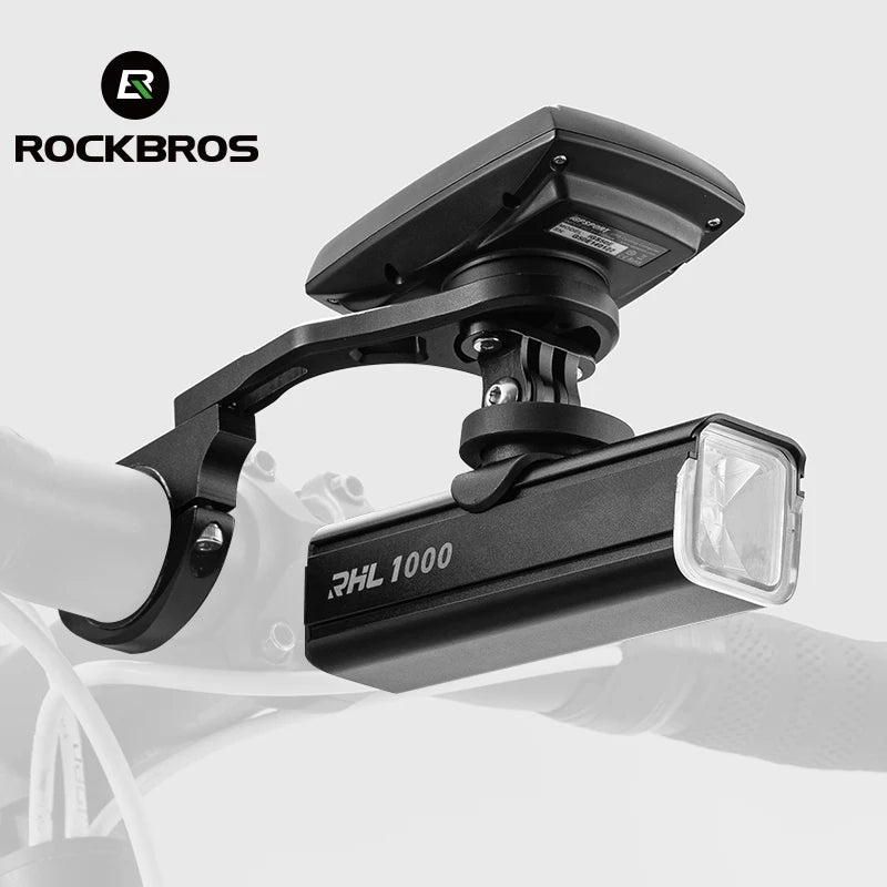 ROCKBROS Fahrradcomputer-Halterung mit Licht- und GPS-Halterung – Fahrradhalterung für GoPro – Halter für Bryton, iGS, Garmin Computer – Fahrrad-Zubehör