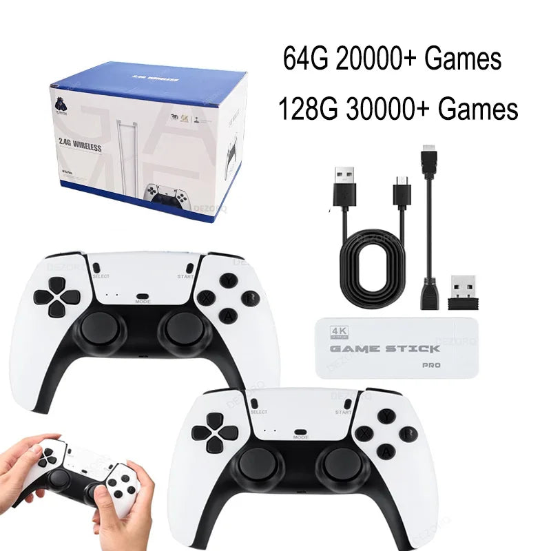 M15 Game Stick Pro Mini-TV-Handheld-Spielkonsole Drahtlose Gamepads Videospiel 64G 20000+ Retro-Spiel für PS1 NES SNES