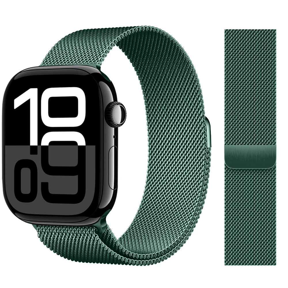 Milanaise-Armband für Apple Watch – kompatibel mit 46 mm, 44 mm, 45 mm, 40 mm, 42 mm, 41 mm, 38 mm, 49 mm – Edelstahlarmband für iWatch Series 10 Ultra 2, 9, 8, SE, 7, 6, 5