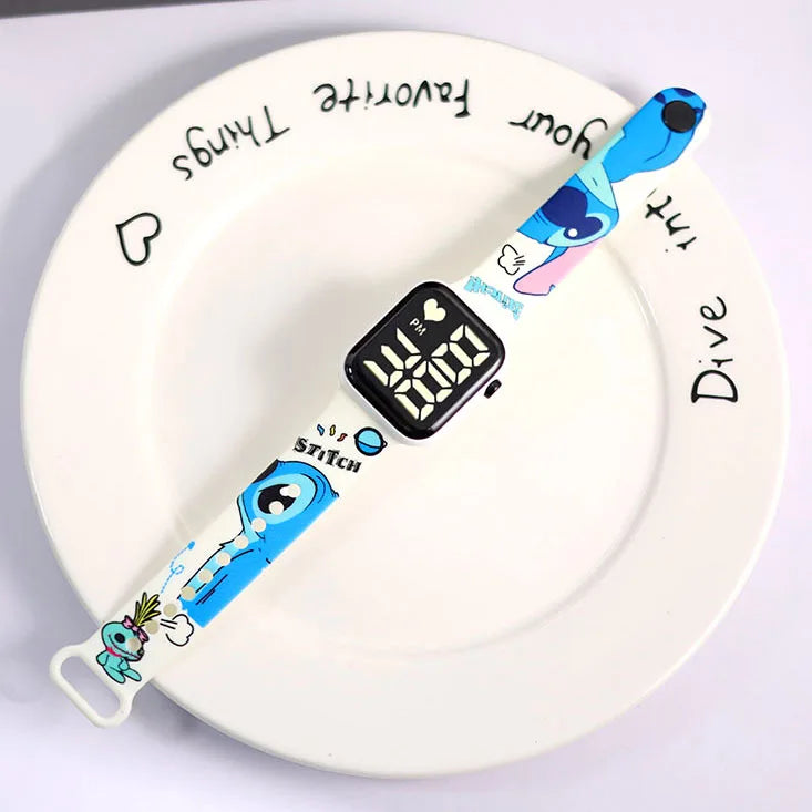 Disney Stitch Kinderarmbanduhren, Sportarmband, wasserdichte Smartwatch für Kinder, elektronisches Spielzeug-Armband Uhr