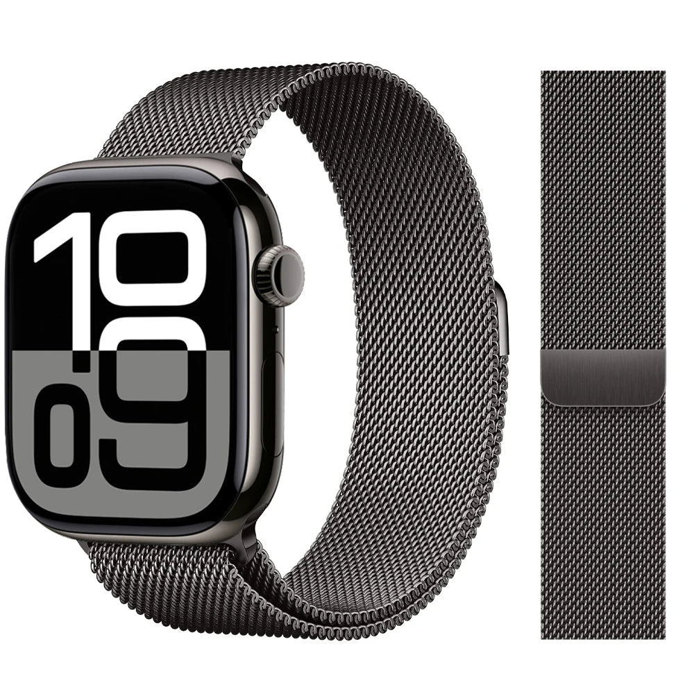 Milanaise-Armband für Apple Watch – kompatibel mit 46 mm, 44 mm, 45 mm, 40 mm, 42 mm, 41 mm, 38 mm, 49 mm – Edelstahlarmband für iWatch Series 10 Ultra 2, 9, 8, SE, 7, 6, 5