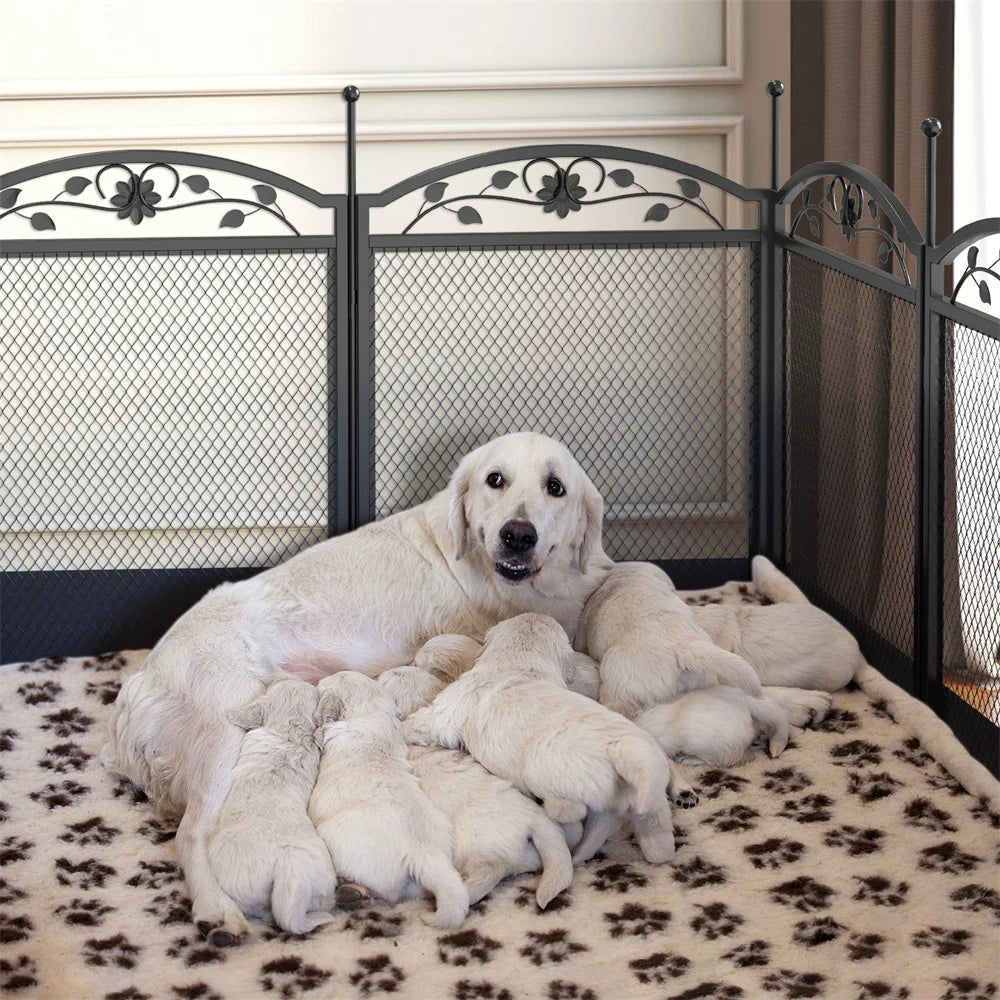 Robuster großer Hundelaufstall – Gehege für Haustierübungen, Welpenauslauf, Zaun mit wasserdichter Unterlage – für drinnen und draußen