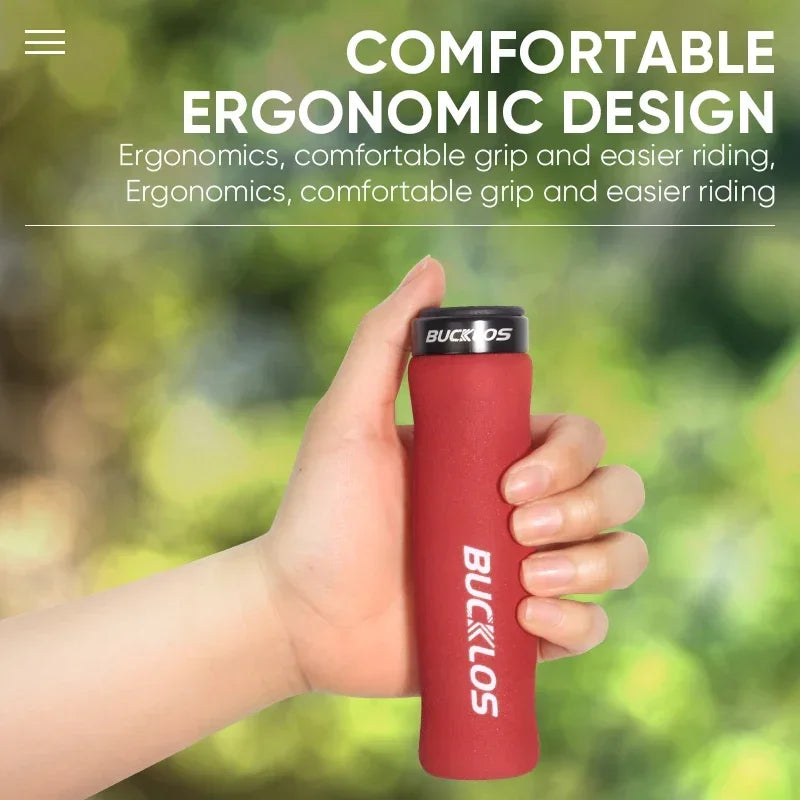 BUCKLOS – Weiche Schwamm-Lenkergriffe für Mountainbikes Lenkerendkappen, bequeme Griffe, MTB-Zubehör