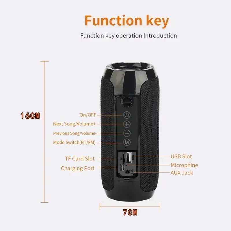 Portable Bluetooth Speaker — 360° Sound, Wireless Bass