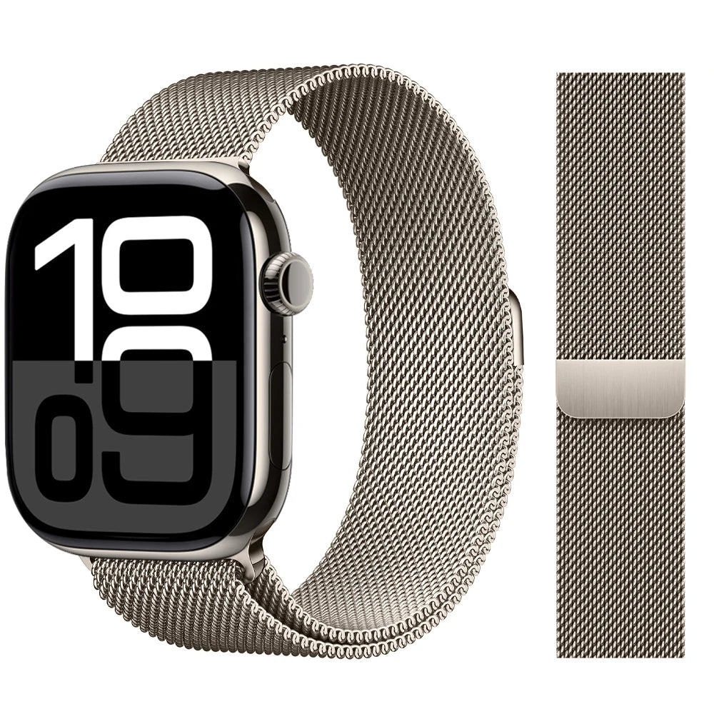 Milanaise-Armband für Apple Watch – kompatibel mit 46 mm, 44 mm, 45 mm, 40 mm, 42 mm, 41 mm, 38 mm, 49 mm – Edelstahlarmband für iWatch Series 10 Ultra 2, 9, 8, SE, 7, 6, 5