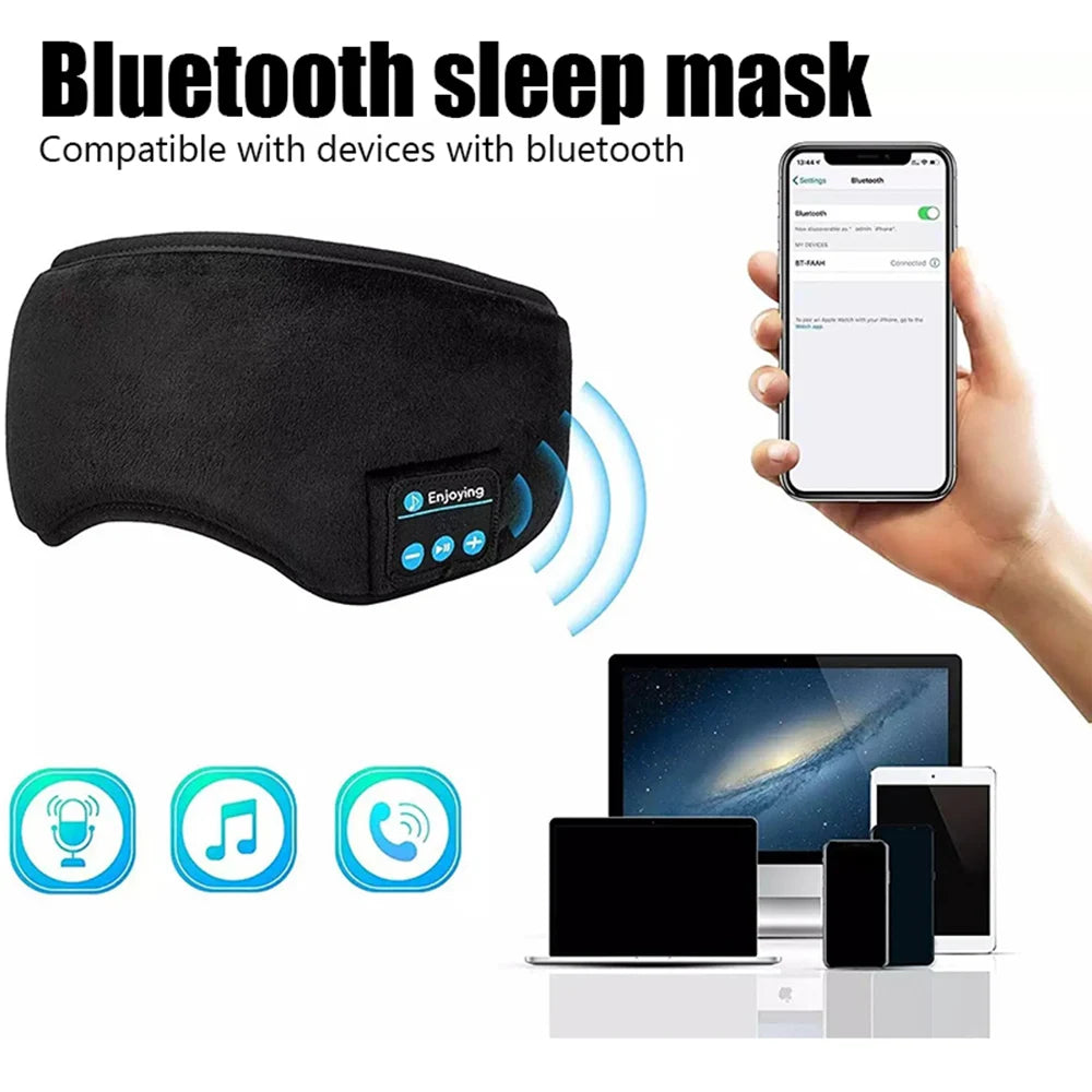 Bluetooth Sleep Headphones — Wireless Music Mask, Ultra Thin