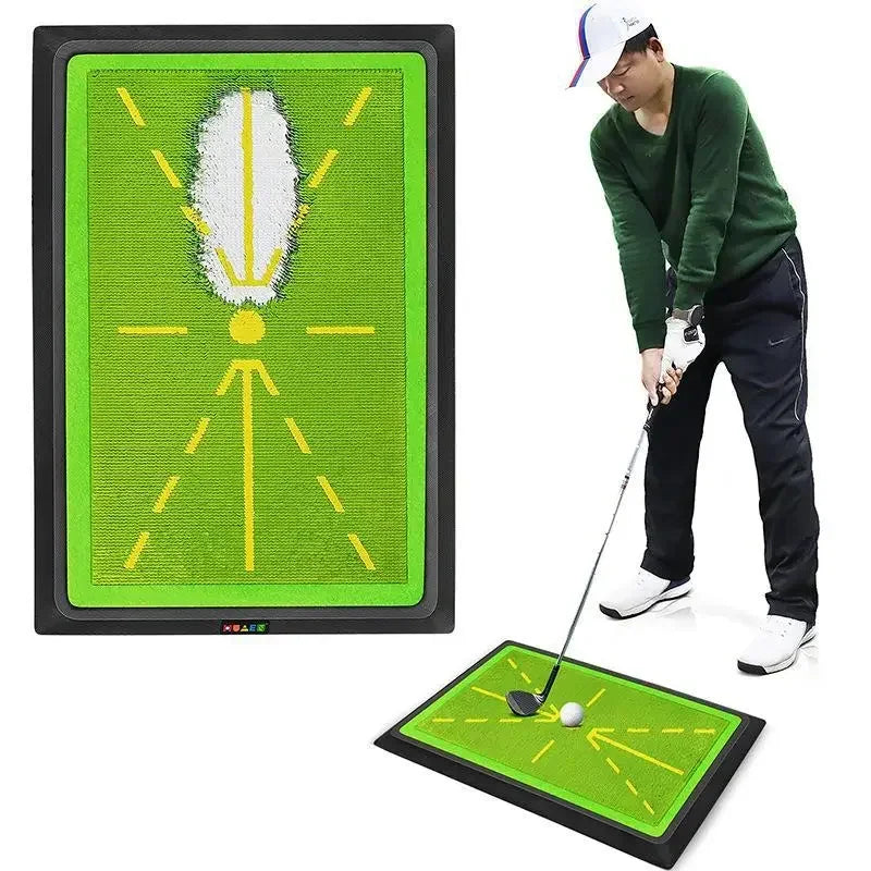 PGM Golf Schlagmatte mit Spuranzeige – Trainingsmatte für Anfänger – Schwung-Analyse Matte PM130-B (Bead Display Track)