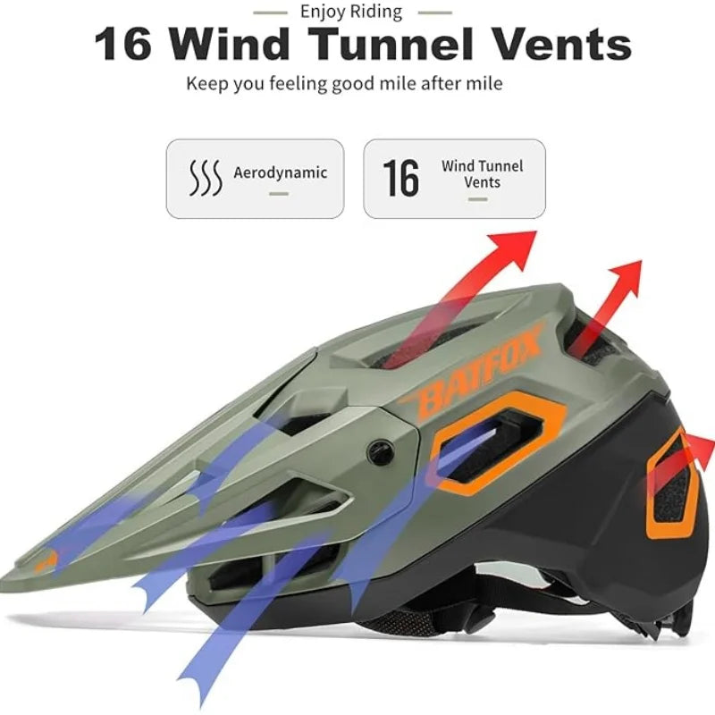 BATFOX Fahrradhelm MTB – In-Mold Speed-Mountainbike-Helm – Originaler, spezialisierter Fahrradhelm für Herren und Damen