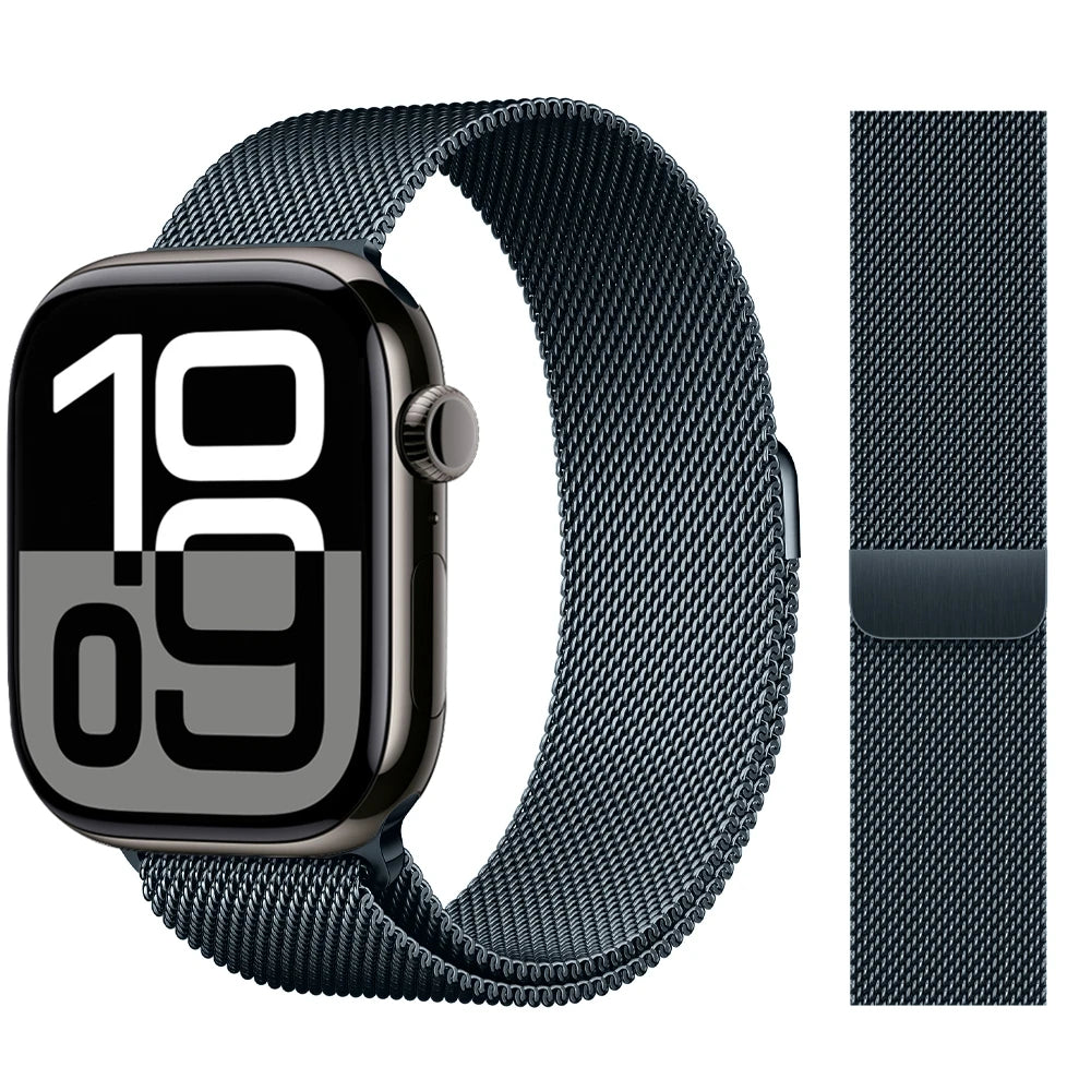 Milanaise-Armband für Apple Watch – kompatibel mit 46 mm, 44 mm, 45 mm, 40 mm, 42 mm, 41 mm, 38 mm, 49 mm – Edelstahlarmband für iWatch Series 10 Ultra 2, 9, 8, SE, 7, 6, 5