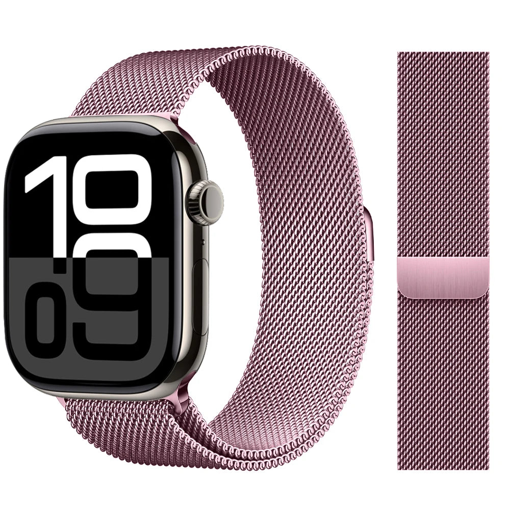Milanaise-Armband für Apple Watch – kompatibel mit 46 mm, 44 mm, 45 mm, 40 mm, 42 mm, 41 mm, 38 mm, 49 mm – Edelstahlarmband für iWatch Series 10 Ultra 2, 9, 8, SE, 7, 6, 5