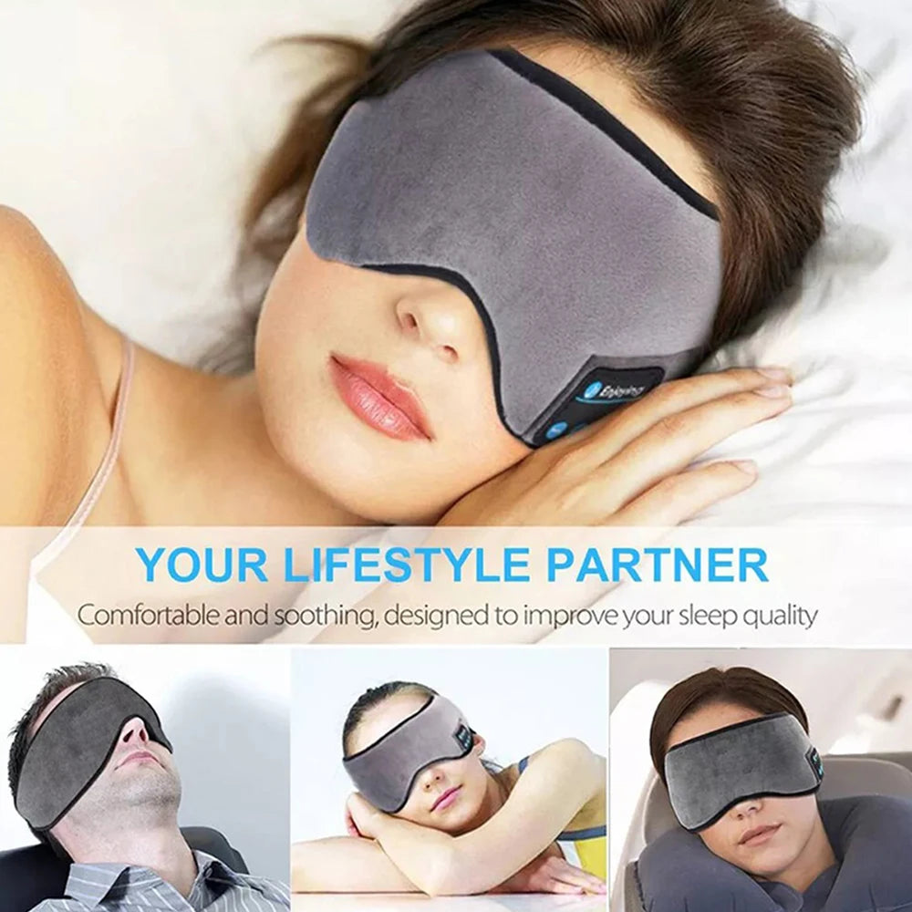 Bluetooth Sleep Headphones — Wireless Music Mask, Ultra Thin