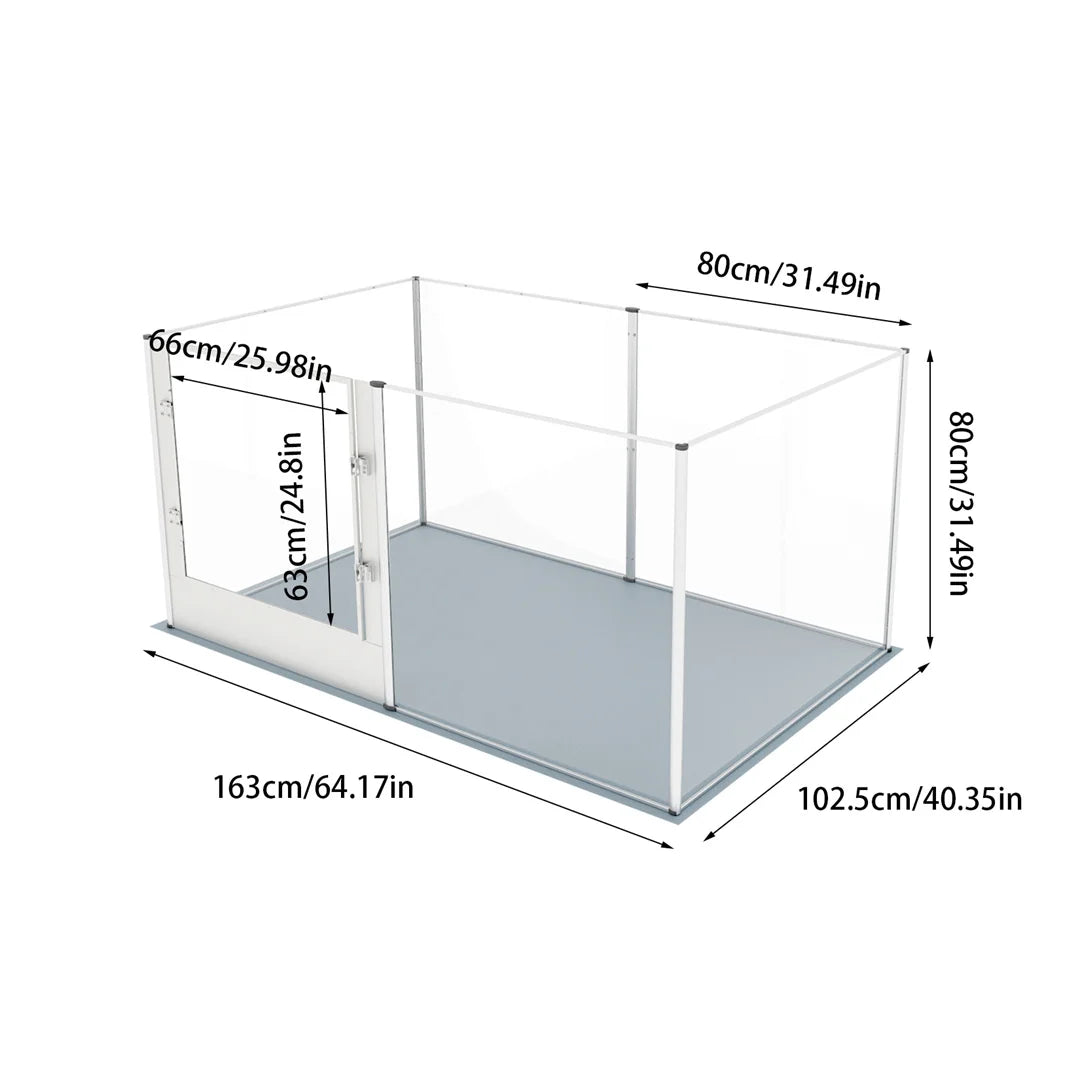 Clear Acrílico Pet Playpen com Almofada de Chão Impermeável, Gaiola Animal para Porcos Guiné Hedgehogs e Hamsters, Único Whelping Pen Box, Gaiola De Coelho