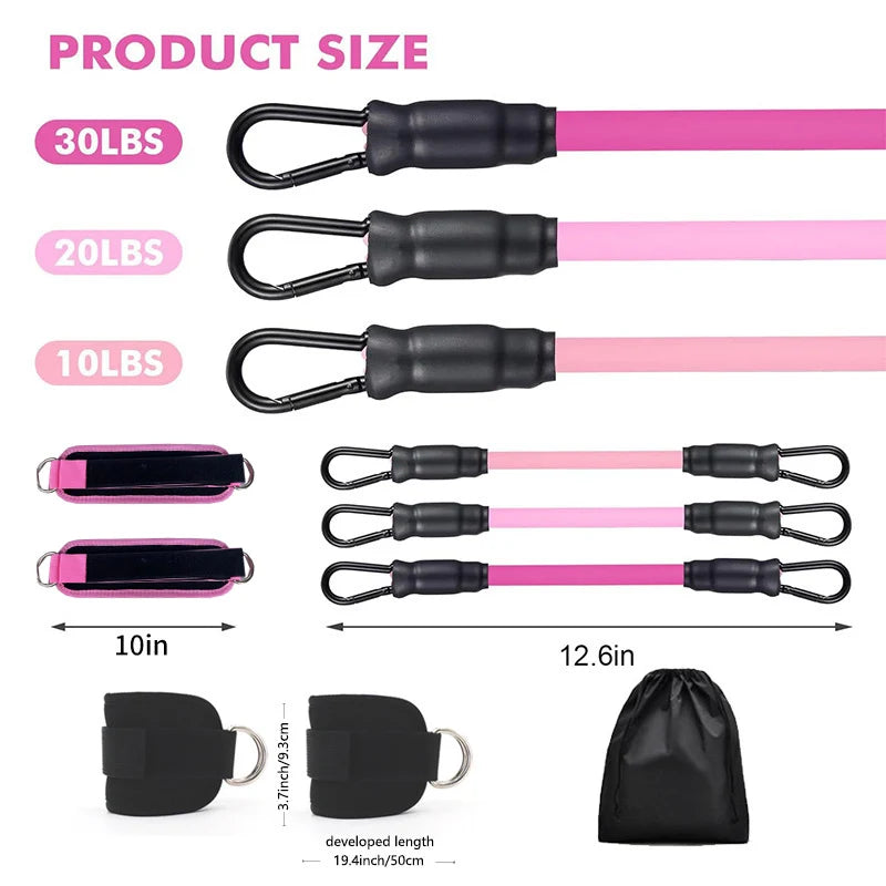 Knöchelband-Widerstandsbänder für Beine & Po – Krafttraining, Zugseil, elastisches Training für Zuhause, Yoga, Pilates, Crossfit & Fitnessstudio-Ausrüstung