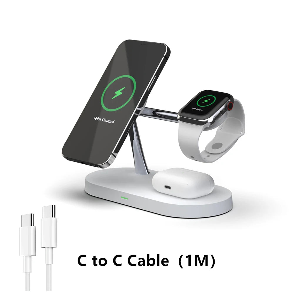 3-in-1-Wireless-Ladeständer für iPhone 12 13 14 15 16, Schnellladestation für Apple Watch 10 9 8 7 6 5 4 Airpods 2 3 Pro