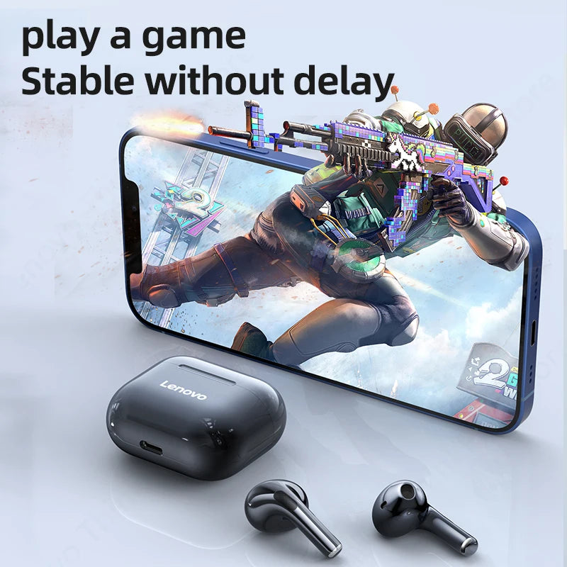 Lenovo LP40 Kabellose Bluetooth-Ohrhörer TWS mit Touch-Steuerung, Gaming-Kopfhörer, HD-Anrufe mit Mikrofon, Earbuds, neue Wahl 2025