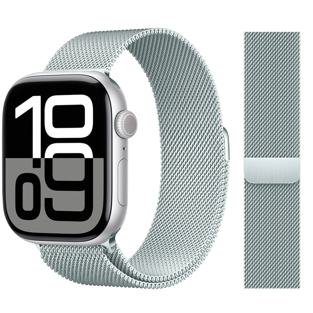 Milanaise-Armband für Apple Watch – kompatibel mit 46 mm, 44 mm, 45 mm, 40 mm, 42 mm, 41 mm, 38 mm, 49 mm – Edelstahlarmband für iWatch Series 10 Ultra 2, 9, 8, SE, 7, 6, 5