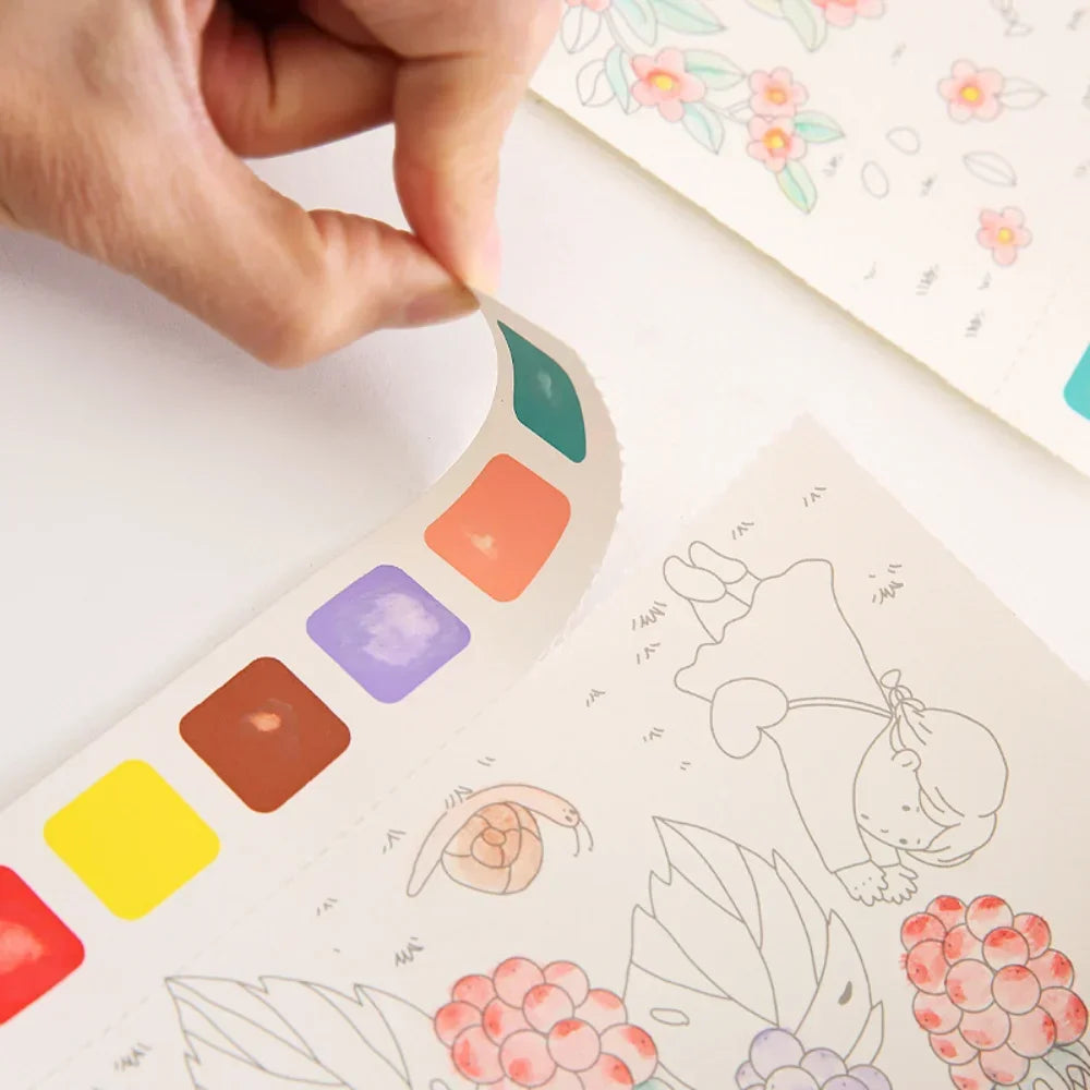 20 Blatt Kreatives Aquarell-Malbuch für Kinder – Märchen, Tiere, Blumen, Gouache, Graffiti, Zeichnungen, Kinder DIY Spielzeug