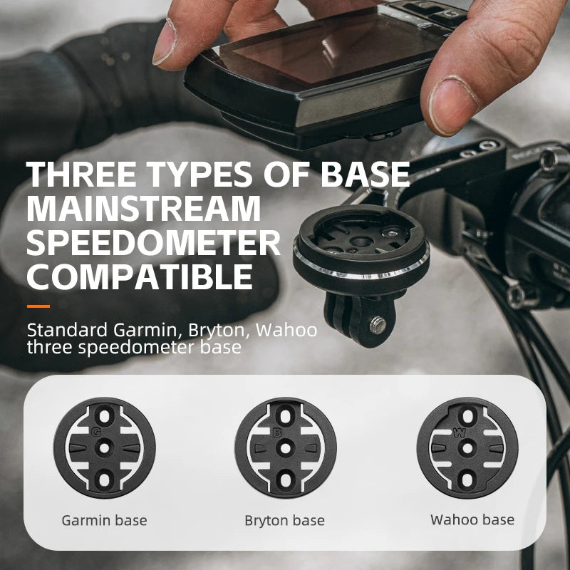 ROCKBROS Fahrradcomputer-Halterung mit Licht- und GPS-Halterung – Fahrradhalterung für GoPro – Halter für Bryton, iGS, Garmin Computer – Fahrrad-Zubehör