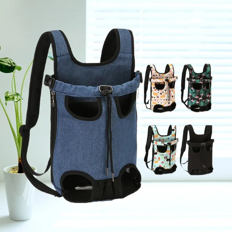 Verstellbare Katzen-Tragetasche, Haustier-Doppel-Schulter-Rucksack, tragbare Tasche für Outdoor, Reisen, Camping, Wandern – Katzen- und Hundetasche
