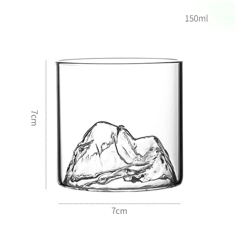 Kleine transparente Glaskaffeetasse Bergglas Whisky Hitzebeständige Teegetränk Milchsafttasse Tassen Trinkgläser