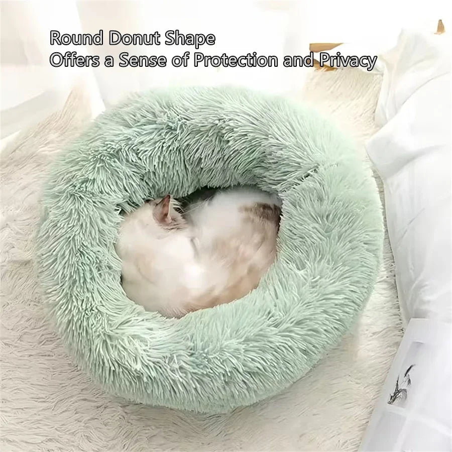 Faux Fur Donut Cat Bed