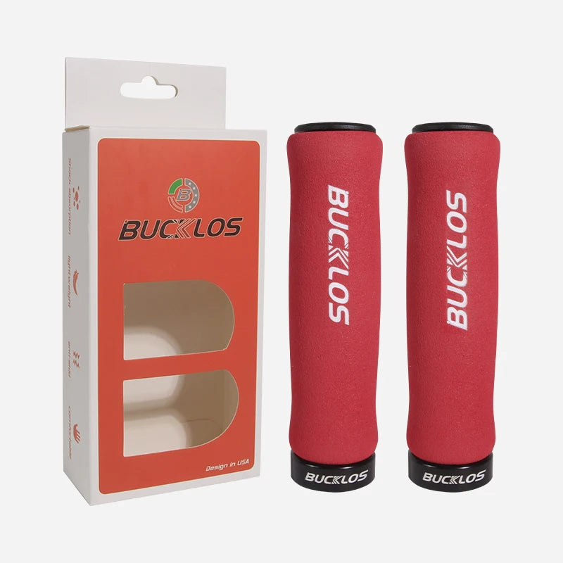 BUCKLOS – Weiche Schwamm-Lenkergriffe für Mountainbikes Lenkerendkappen, bequeme Griffe, MTB-Zubehör