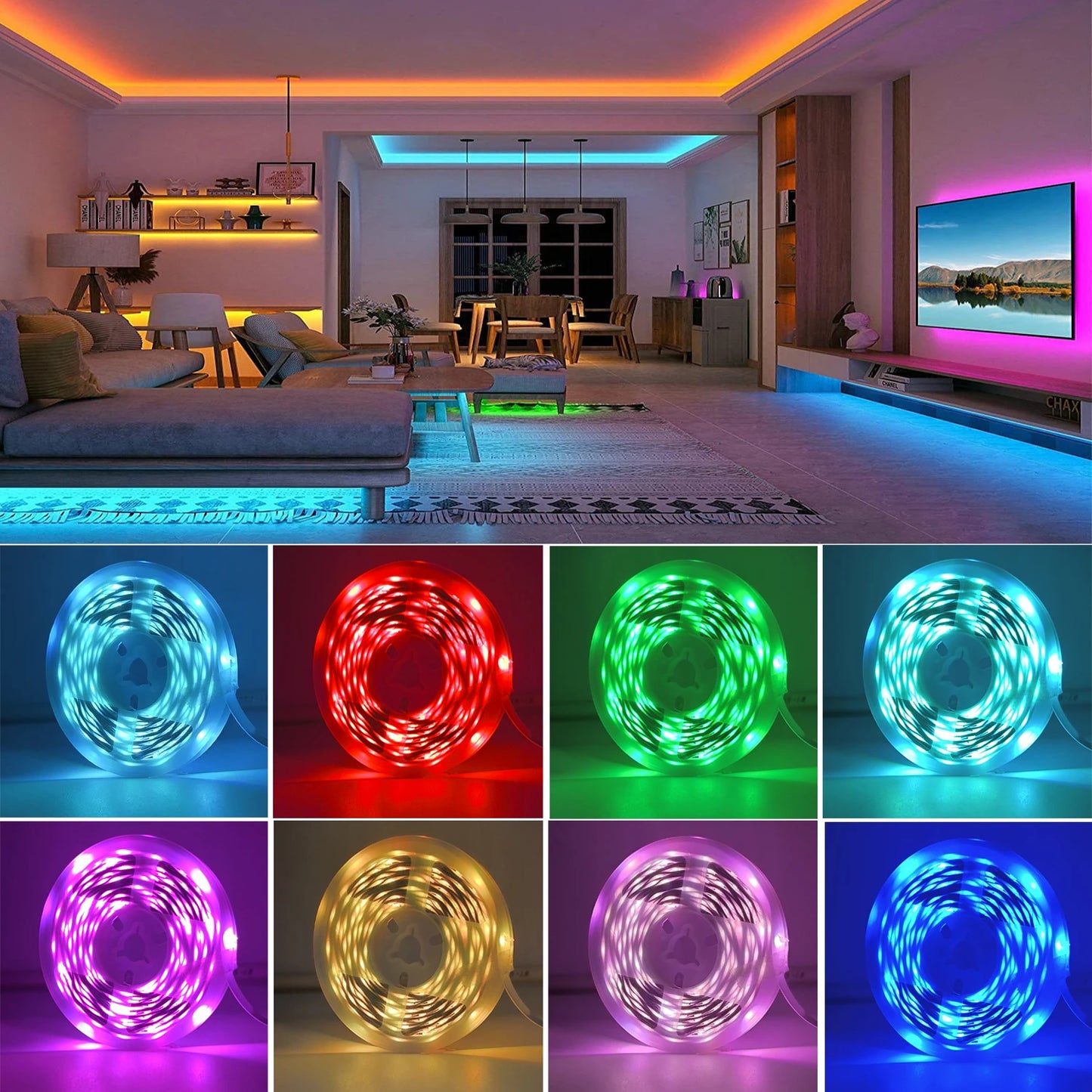 Smart RGB LED Strip Lights — App Control & Music Sync
