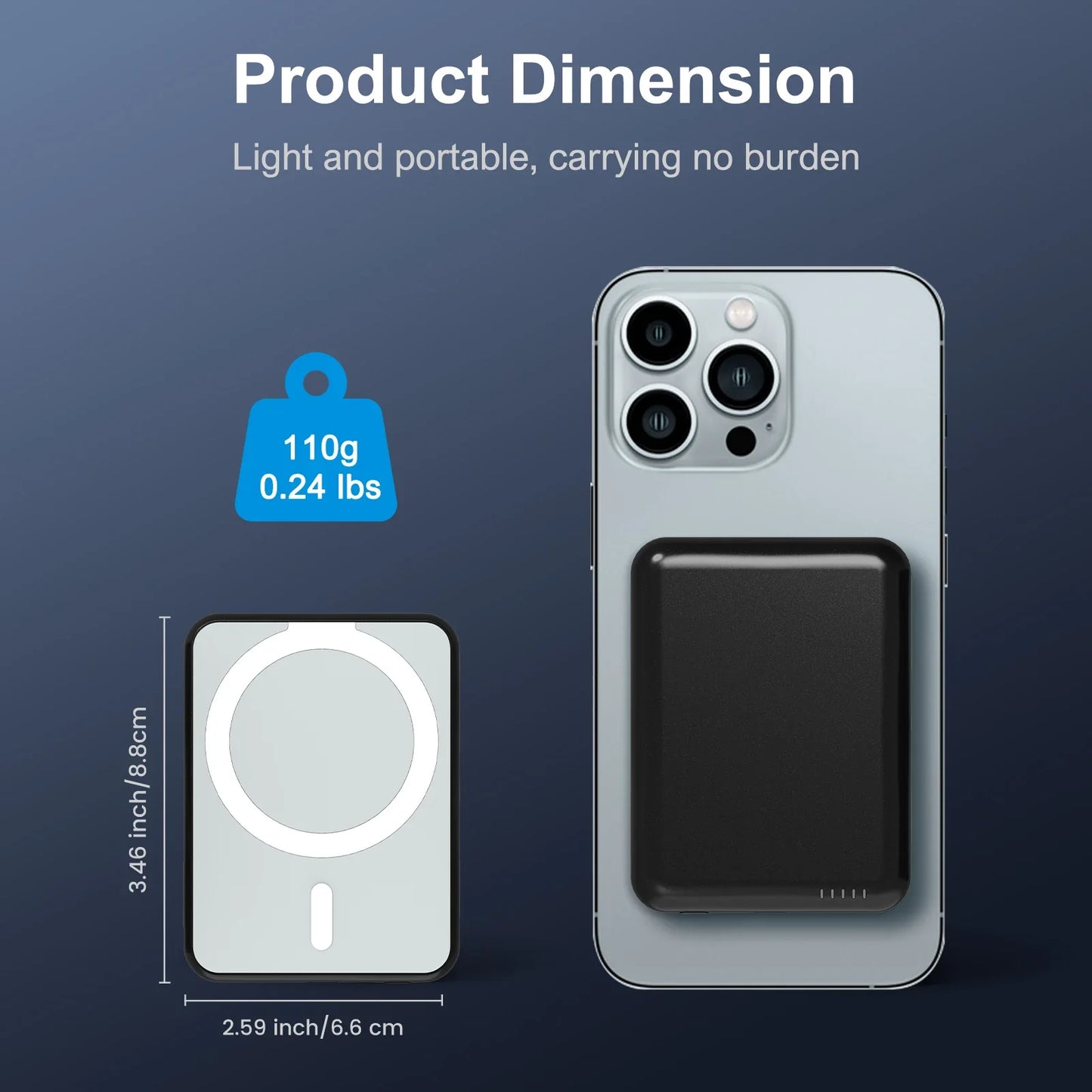 Magnetic Wireless Power Bank — 5000mAh MagSafe Compatible
