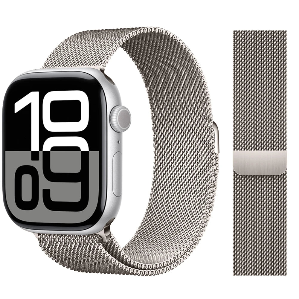Milanaise-Armband für Apple Watch – kompatibel mit 46 mm, 44 mm, 45 mm, 40 mm, 42 mm, 41 mm, 38 mm, 49 mm – Edelstahlarmband für iWatch Series 10 Ultra 2, 9, 8, SE, 7, 6, 5