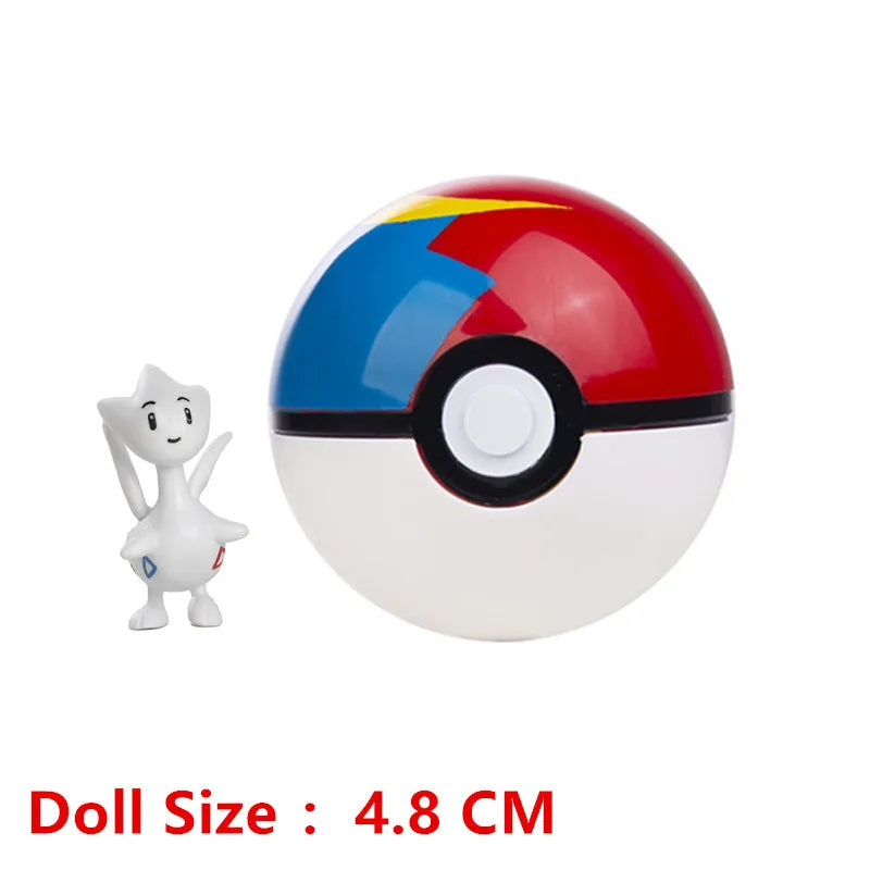 Pokémon Pokéball mit Cartoon-Designs – Anime-Film-Figuren Pikachu, Charmander, Eevee, Squirtle, Vulpix – Hochwertige Action-Spielzeuge, Sammlermodelle, Geschenke