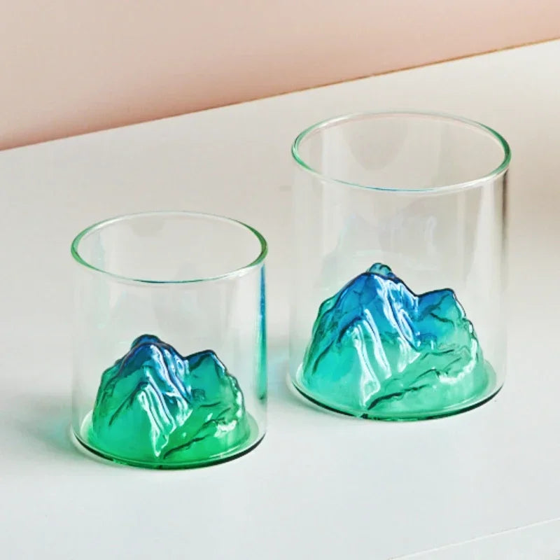 Kleine transparente Glaskaffeetasse Bergglas Whisky Hitzebeständige Teegetränk Milchsafttasse Tassen Trinkgläser