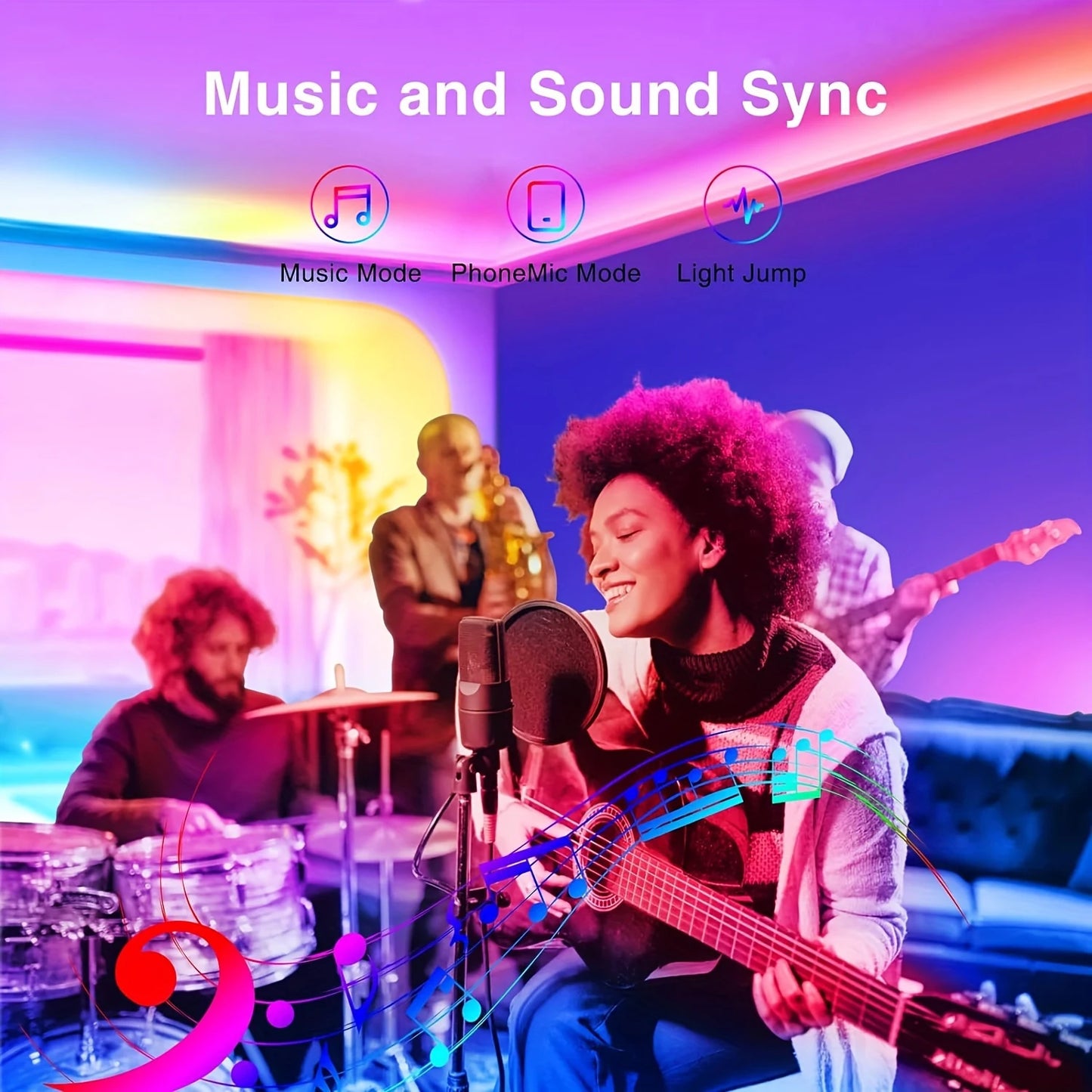 Smart RGB LED Strip Lights — App Control & Music Sync