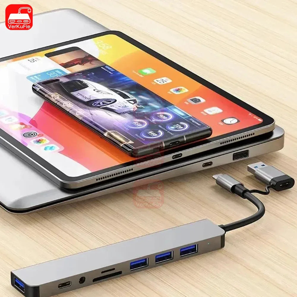 8-in-1 USB-C Hub — 4K HDMI, Card Reader & Fast Charging