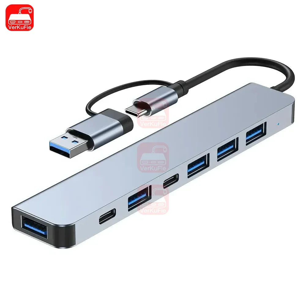 8-in-1 USB-C Hub — 4K HDMI, Card Reader & Fast Charging