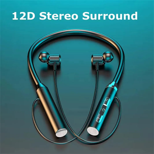 Neckband Wireless Earphones — Bluetooth 5.3, Magnetic Sport Design