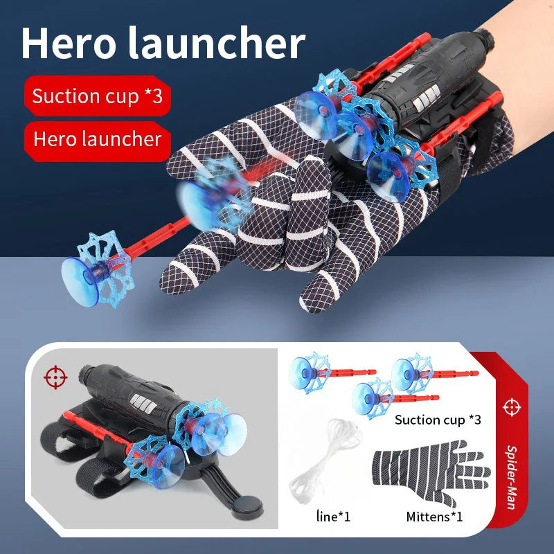 Neu für Spiderman Actionfigur Anime-Charaktere Kinderspielzeug Rollenspiel Handschuhwerfer-Set Handgelenk-Spielzeug-Set Figuren Hobbys