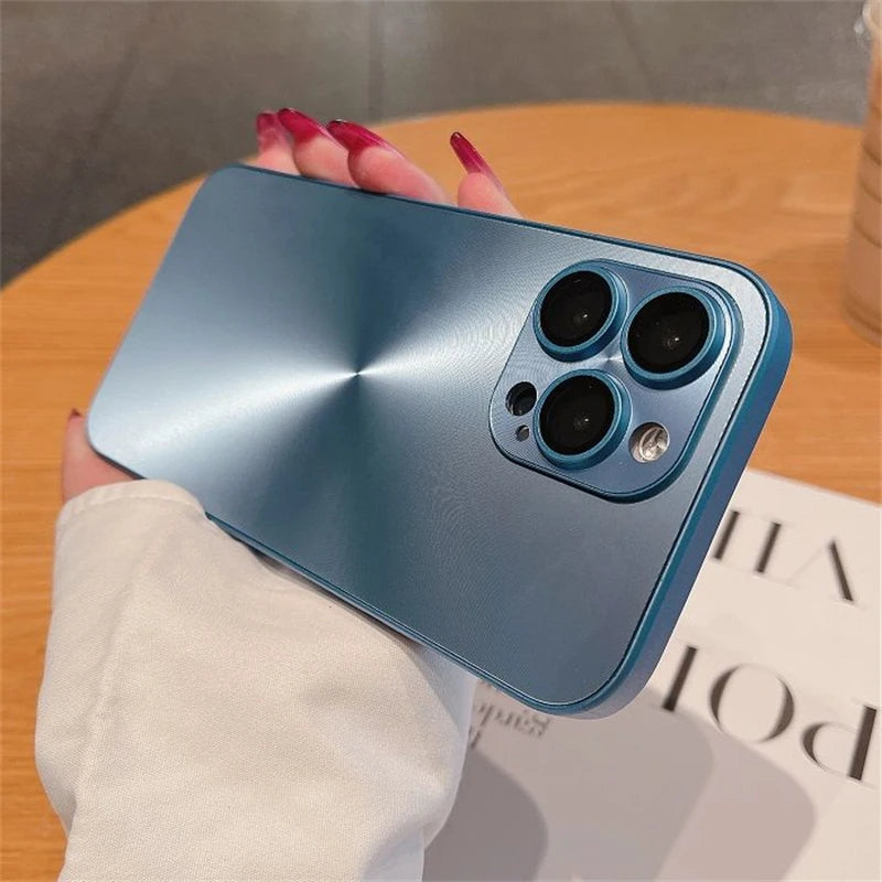 Luxus-Hülle mit Laser-Aurora-CD-Muster, matt, für iPhone 16 15 14 13 12 11 Pro Max 16 Plus, weiche Stoßstange, stoßfeste Panzerung, harte Abdeckung