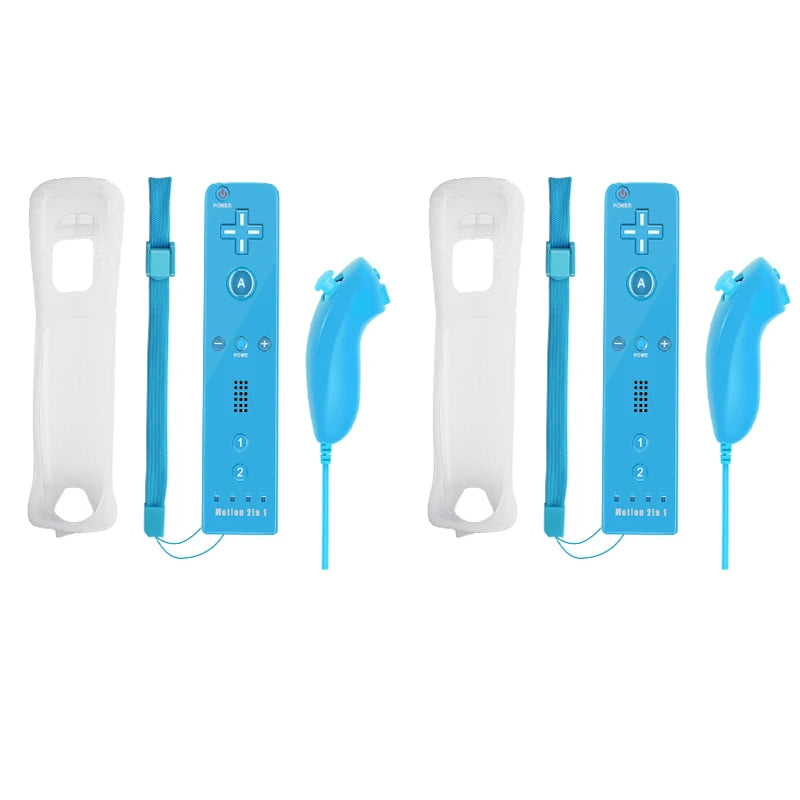 2-in-1-Controller für Nintendo Wii-Konsole, optional Motion Plus Wireless Remote Gamepad Joystick mit Silikonhülle, Spielzubehör