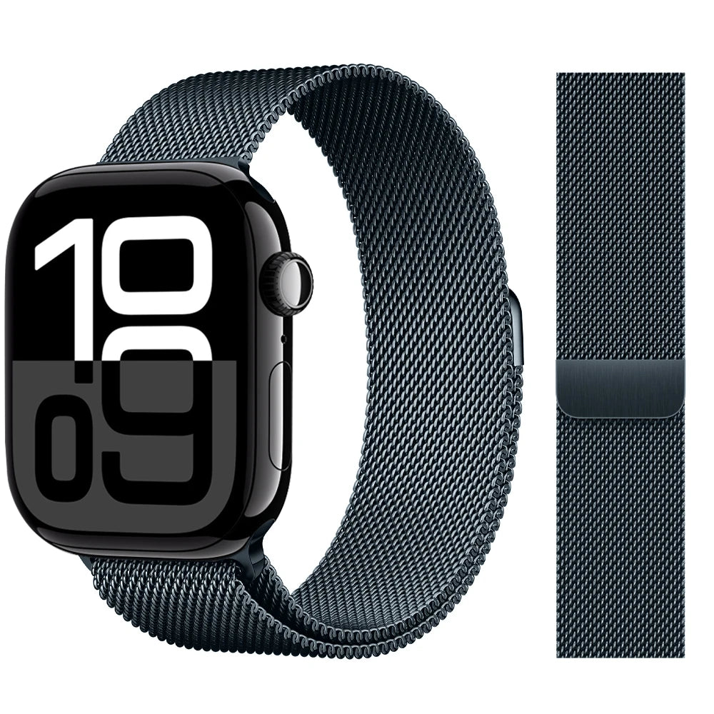 Milanaise-Armband für Apple Watch – kompatibel mit 46 mm, 44 mm, 45 mm, 40 mm, 42 mm, 41 mm, 38 mm, 49 mm – Edelstahlarmband für iWatch Series 10 Ultra 2, 9, 8, SE, 7, 6, 5