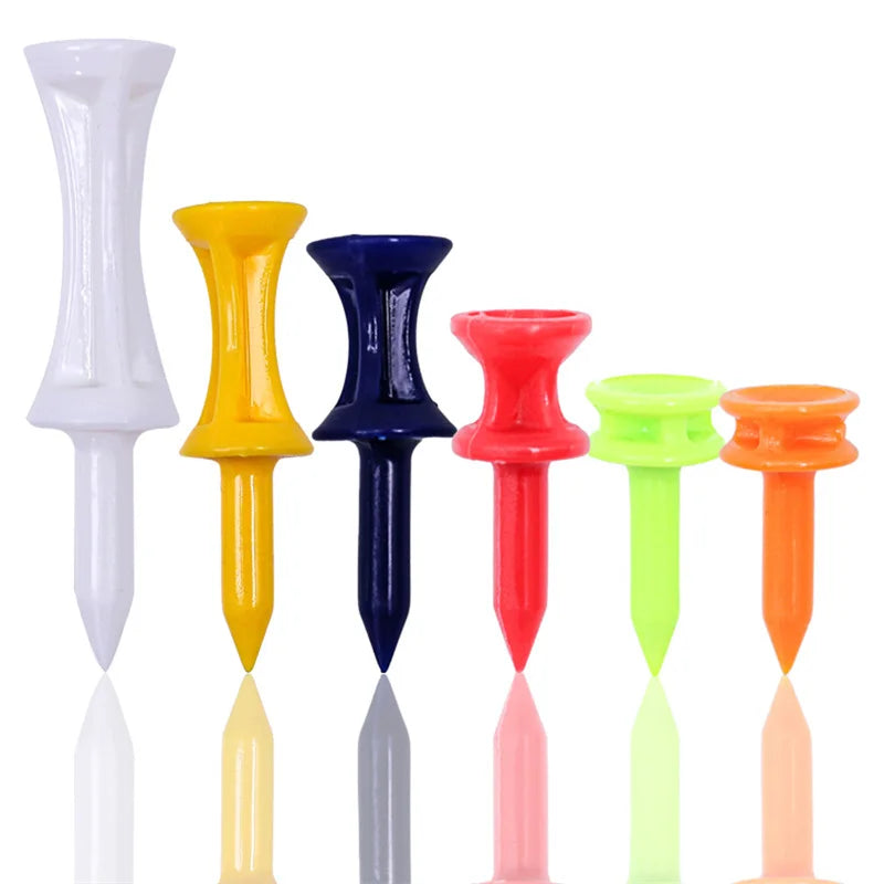 50 Stück/Packung Professionelle Golftees 25mm-51mm Castle Orange Golfer Zubehör Kunststoff Golftees, perfekt zum Abschlagen des Balls