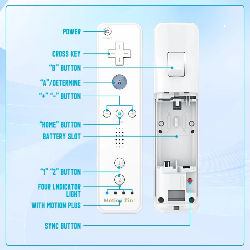2-in-1-Controller für Nintendo Wii-Konsole, optional Motion Plus Wireless Remote Gamepad Joystick mit Silikonhülle, Spielzubehör